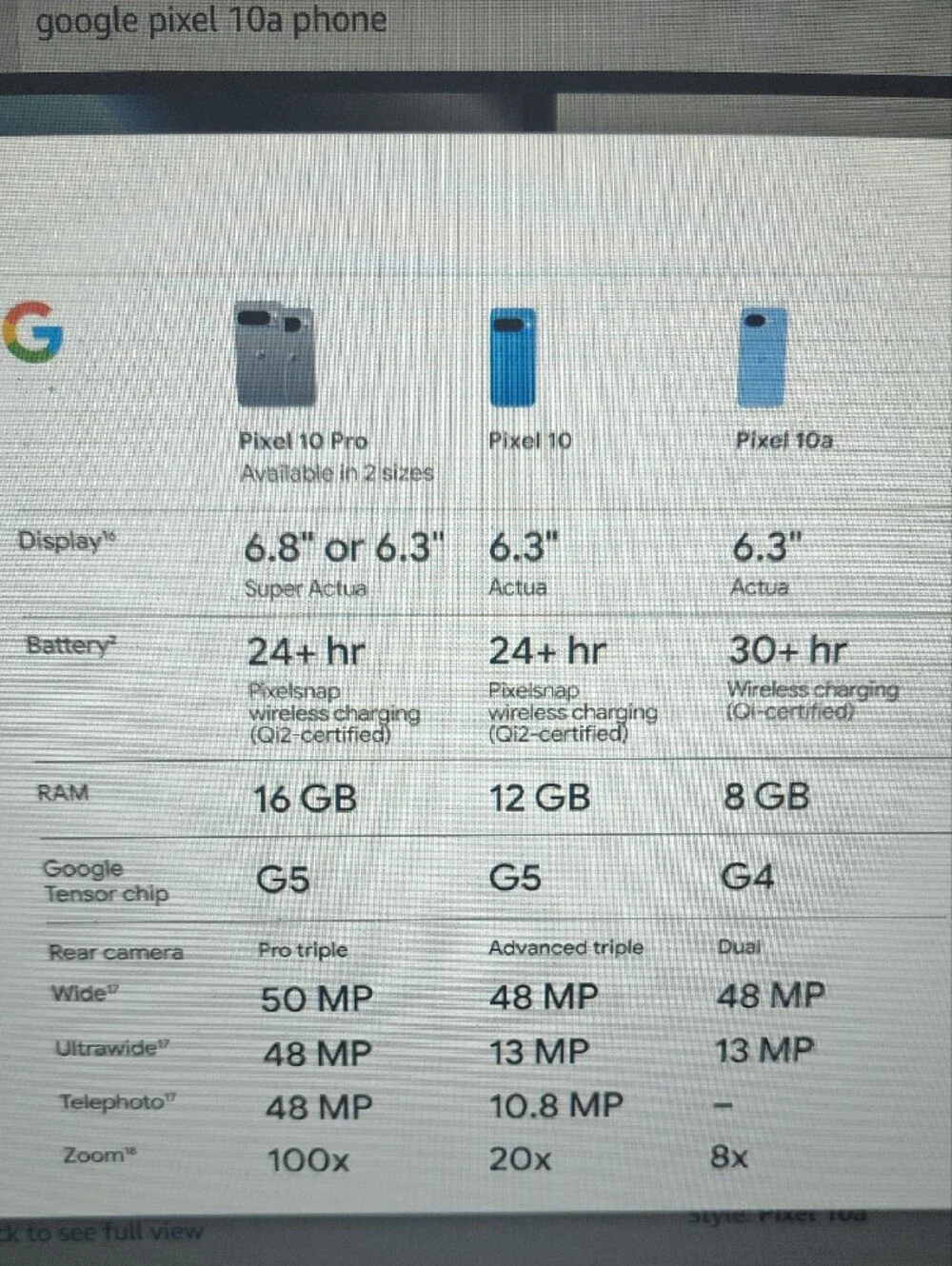 Google Pixel 10a Phone in OBSIDIAN